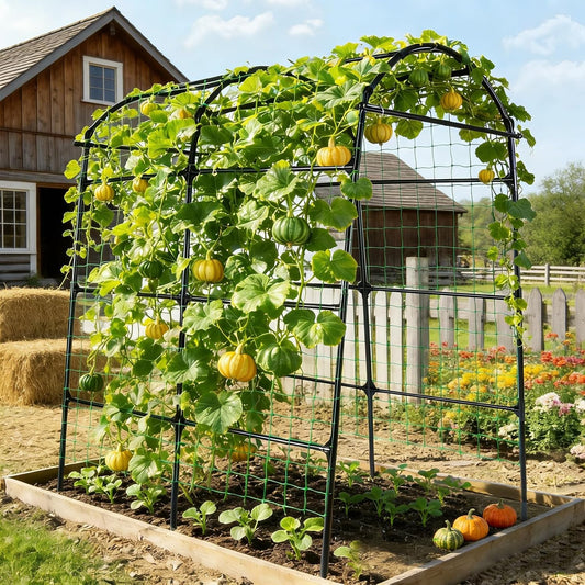 7 ft Garden Arch Tunnel Trellis for Climbing Plants Outdoor