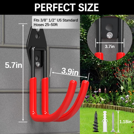 Garden Hose Holder Wall Mount,4 Pack Solid Steel 3.9 Inch Hose Hanger