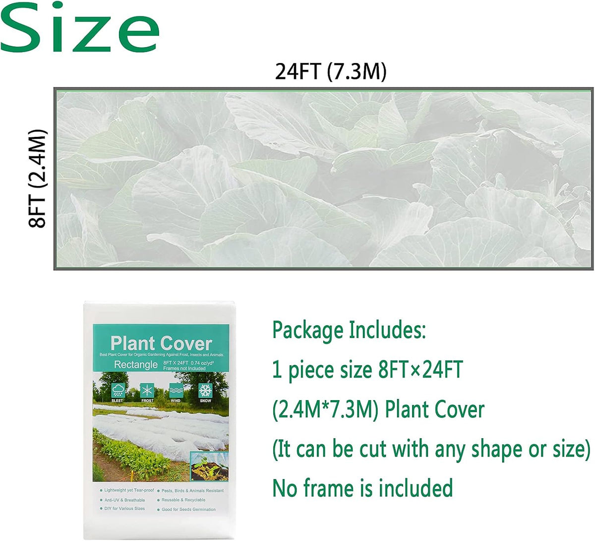 Plant Covers Freeze Protection 10FTX30FT Fabric Plant Blanket Floating Row Cover for Cold Weather Reusable Garden Plant Covers for Winter Frost Protection Sun Pest Protection