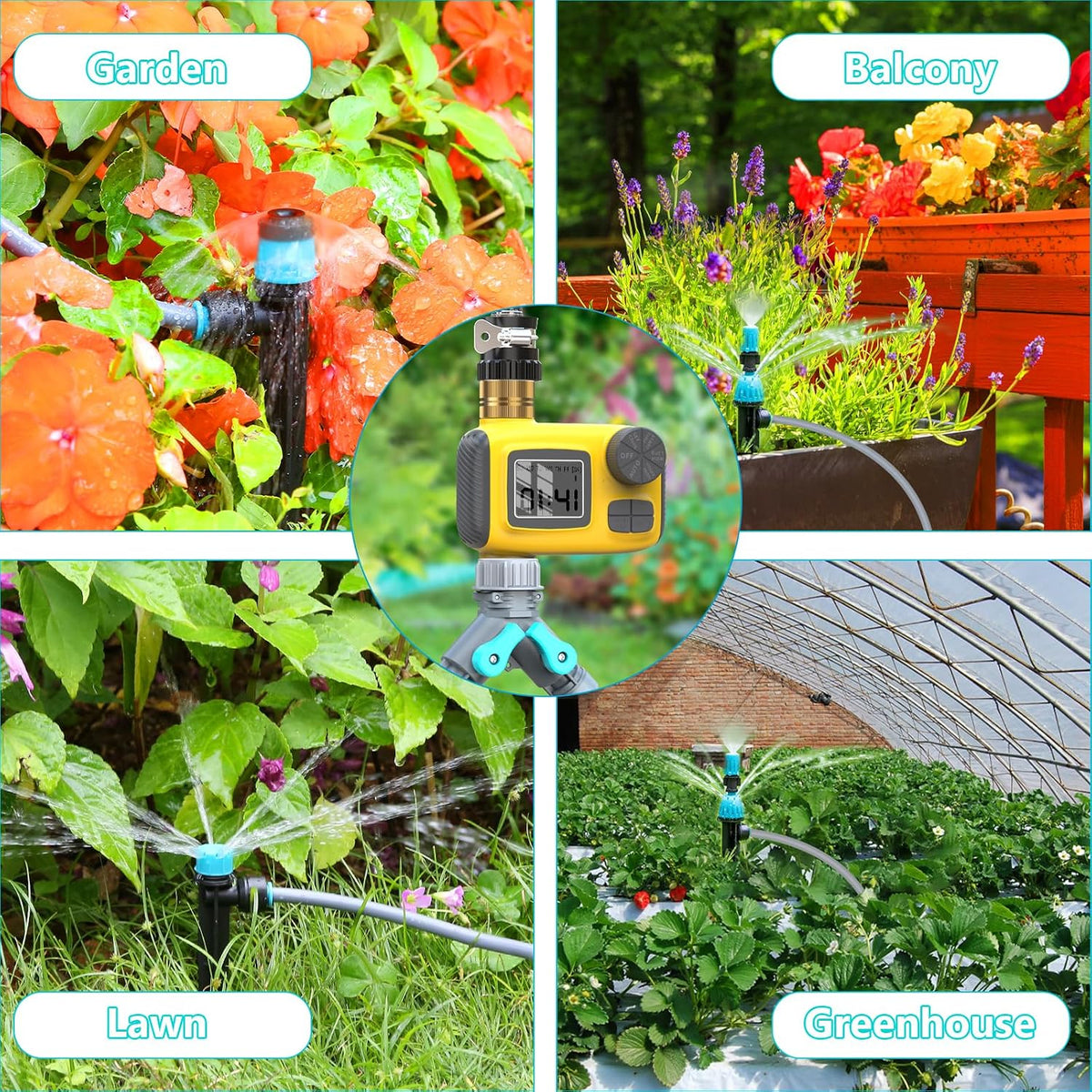 100FT Drip Irrigation System Kit with Water Timer for Garden