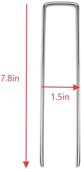 Garden Stakes 8 Inch U-Shaped 50 Pack Galvanized Pegs