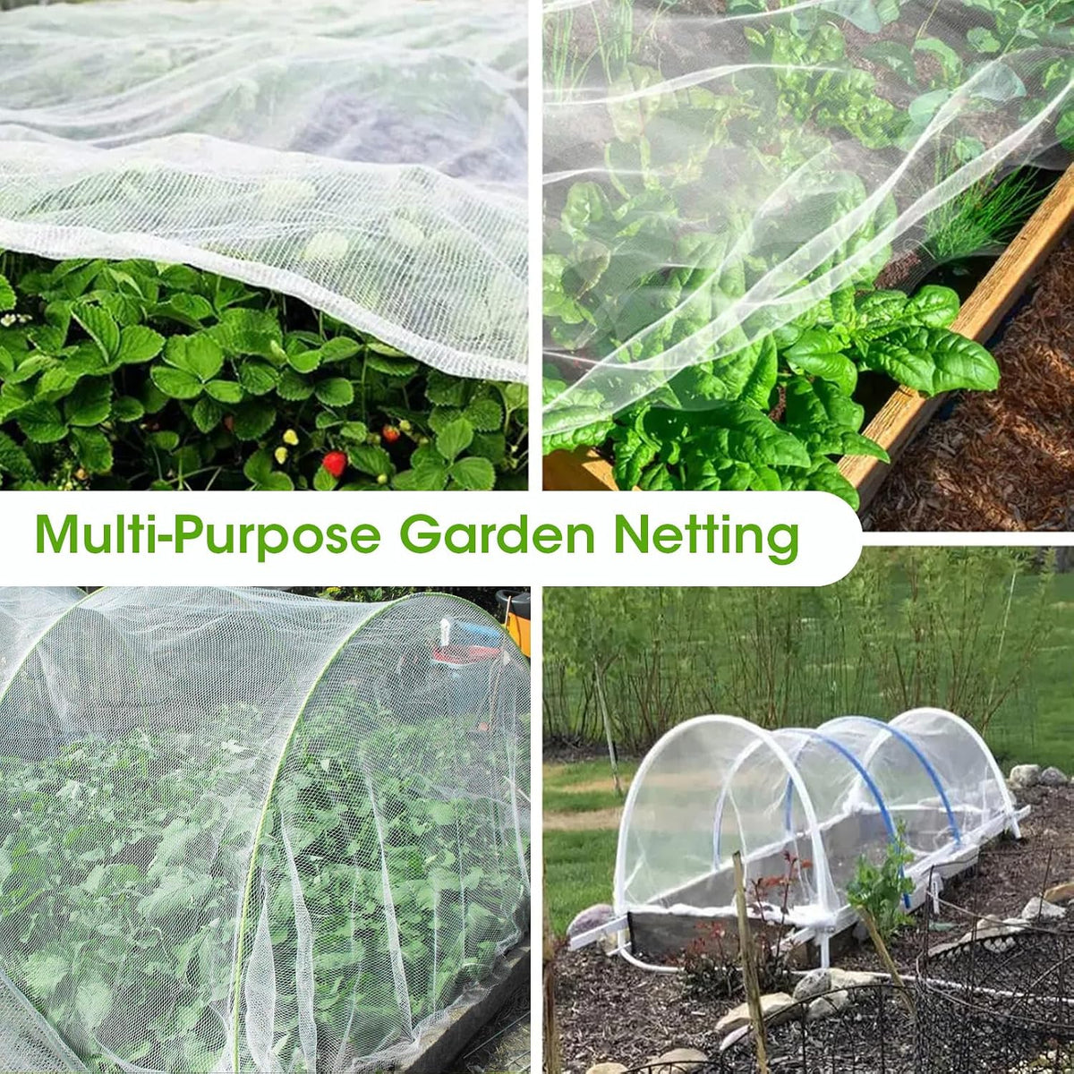 10x35Ft Garden Netting for Raised Bed, Thickened 60 Mesh Bird Netting for Garden Protection, Mesh Insect Row Covers for Plant Pest Barrier Fruits Flowers Crops Greenhouse Protect from Birds Bugs