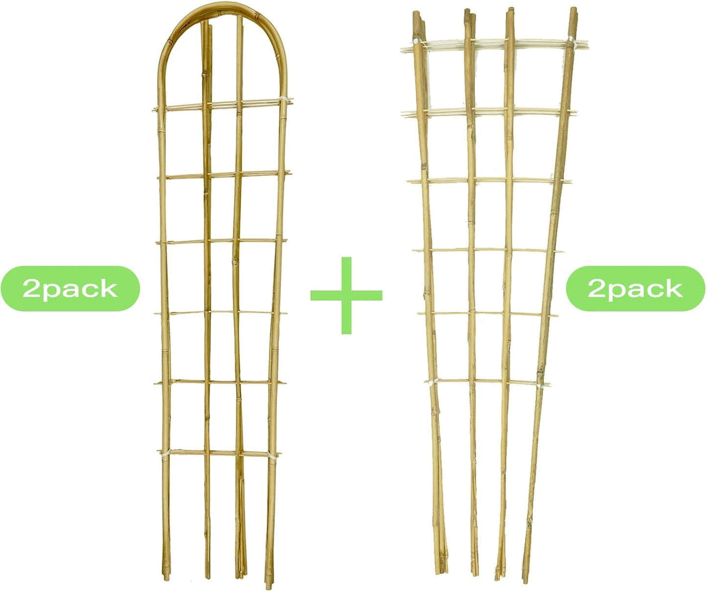 Natural BambooTrellis, 4Feet,3Pack, ,Fan-Shaped Plant Support Trellis