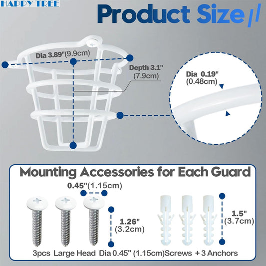 (2 Pack) White Fire Sprinkler Head Guard Cover Cage Protector for Both 1/2" & 3/4" Fire Head for Protecting Side Wall & Pendent Head Fire Sprinkler Covers for Ceiling