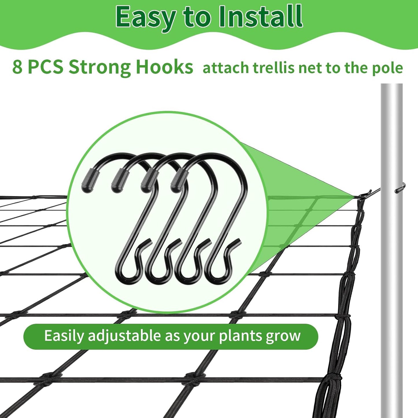 Trellis Netting, Scrog Net 4×4 ft, Heavy-Duty, Grow Tent Accessories, 1 Pcs