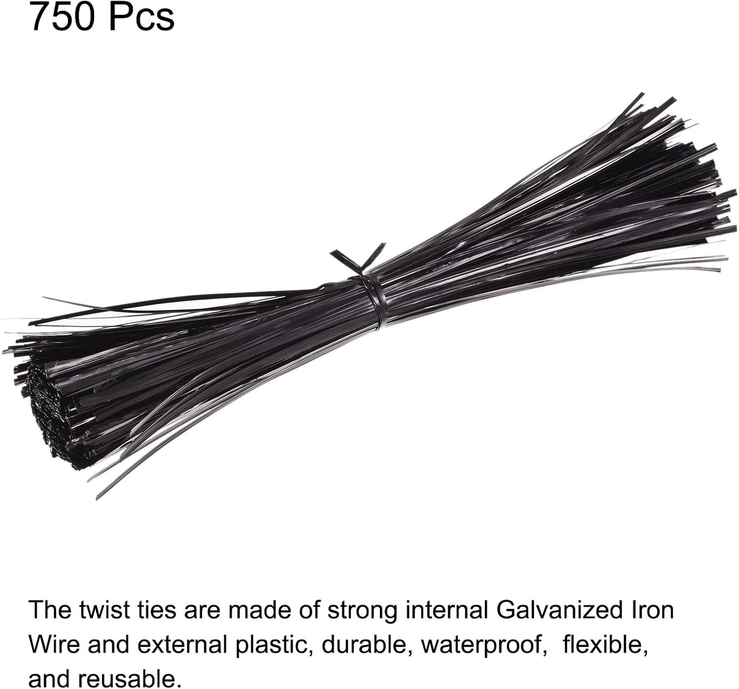 Foil Twist Ties 12" 30cm Metallic Plastic Closure Tie for Tying Bread, Candy, Cookies, Gift Bags Arts Crafts Ties Red Pack of 750