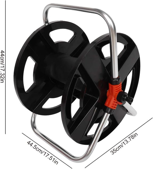 Garden Hose Reel, Heavy Duty Aluminum Hand Cranked Water Hose Reel Cart with 114ft Capacity ABS Frame, Portable Hose Holder for Yard Lawn Patio Outdoor