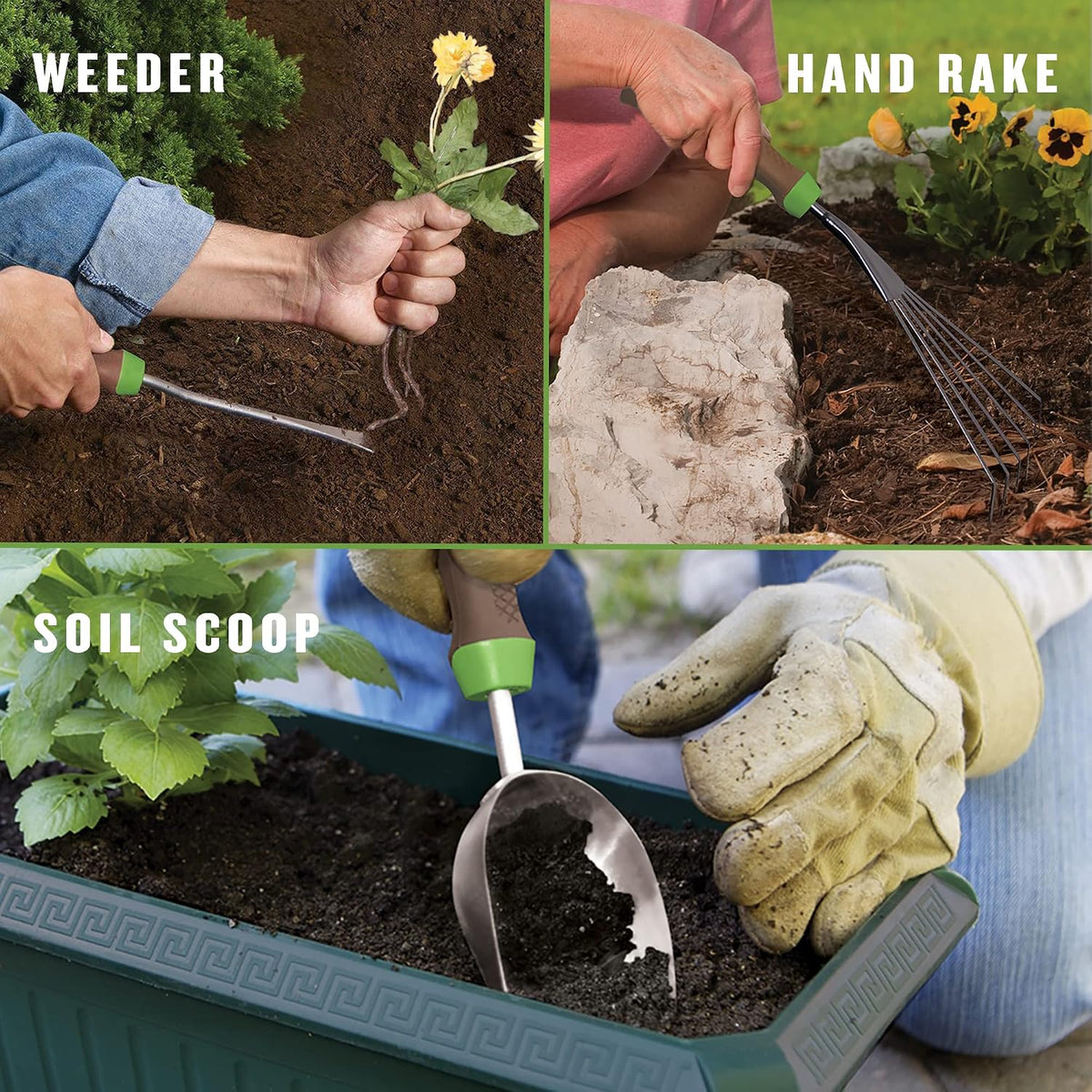 24452009 2-pc. Ergo Gel Grip Garden Tool Set with Hand Trowel & Soil Scoop