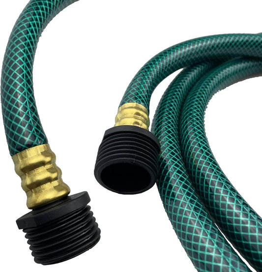 PVC Garden Hose 1/2 Inch, 2 FT Flexible Water Hose Green with Male and Female Plastic Fittings - No Leaking and Lightweight for Household Outdoors Lawns Patio