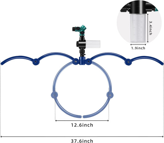 360° Tree Water Sprinkler,Tree Root Watering Tool,Water Ring Sprinkler Irrigation System for Outdoor Plants Raised (Blue)