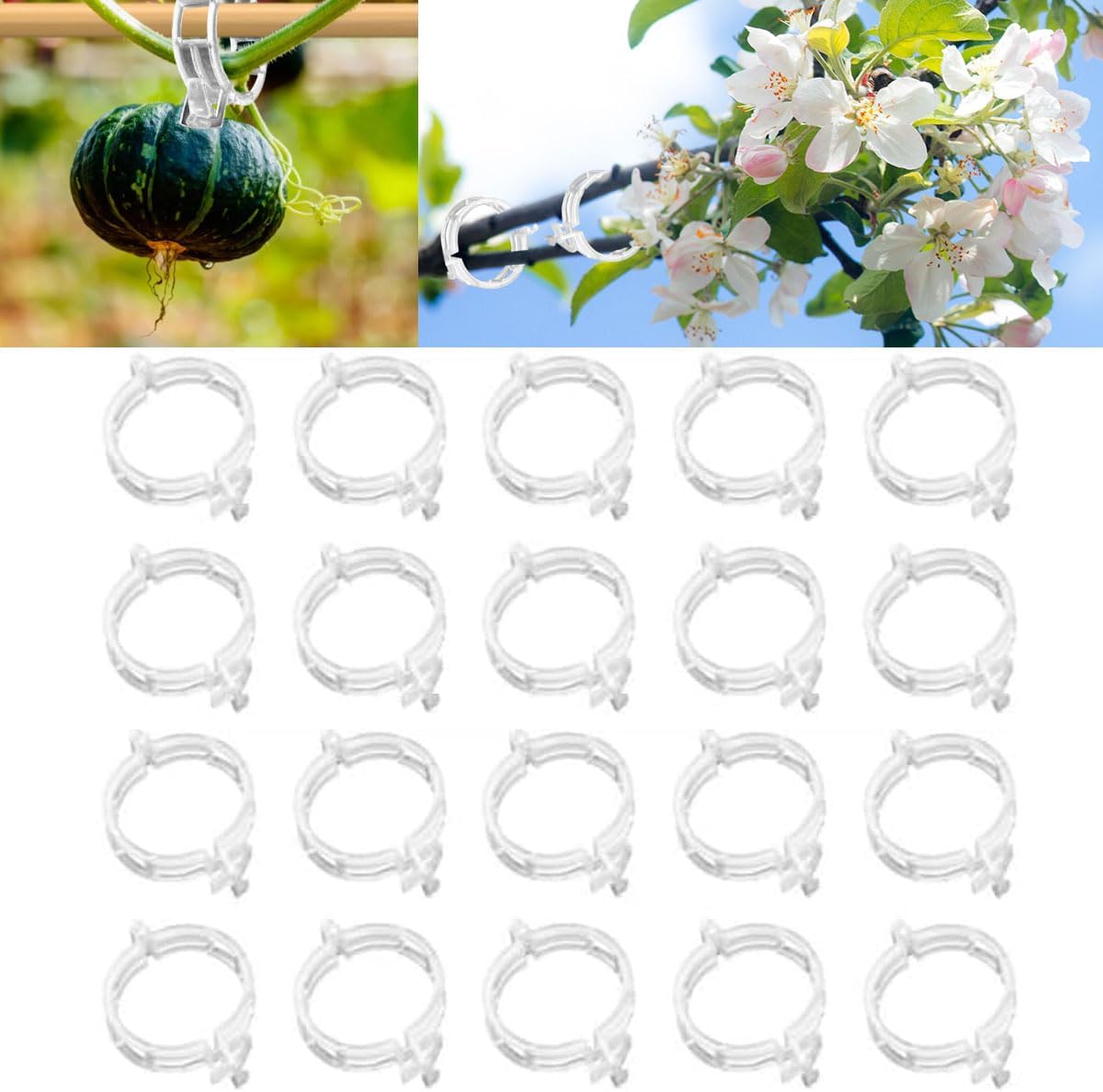 Plant Support Clips Reusable Garden Clips, Secured Plastic Plant Clips, Tomato Support Clips for String Trellis for Climbing Plants Outdoor Indoor Plant Flowers Stem Vine Fixing Clips (50, Green)