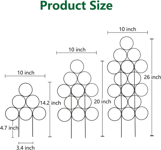 Trellis for Climbing Plants Indoor,4 Pack Stackable Garden Trellis for Potted Plant Support, 15.7 Inch Small Houseplant Metal Wire Trellis for Vine Ivy Rose Plant Trellis (Black)