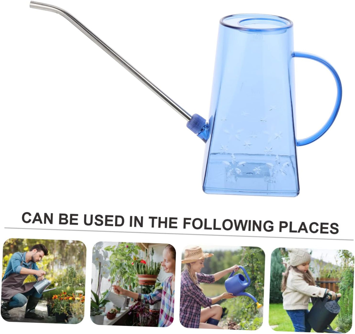 Transparent Watering can with Long Spout Clear Watering can for Indoor Plants Small Watering Kettle for Succulents Houseplants Patio .28 X 4.33 X 4.33 in 1 Pack