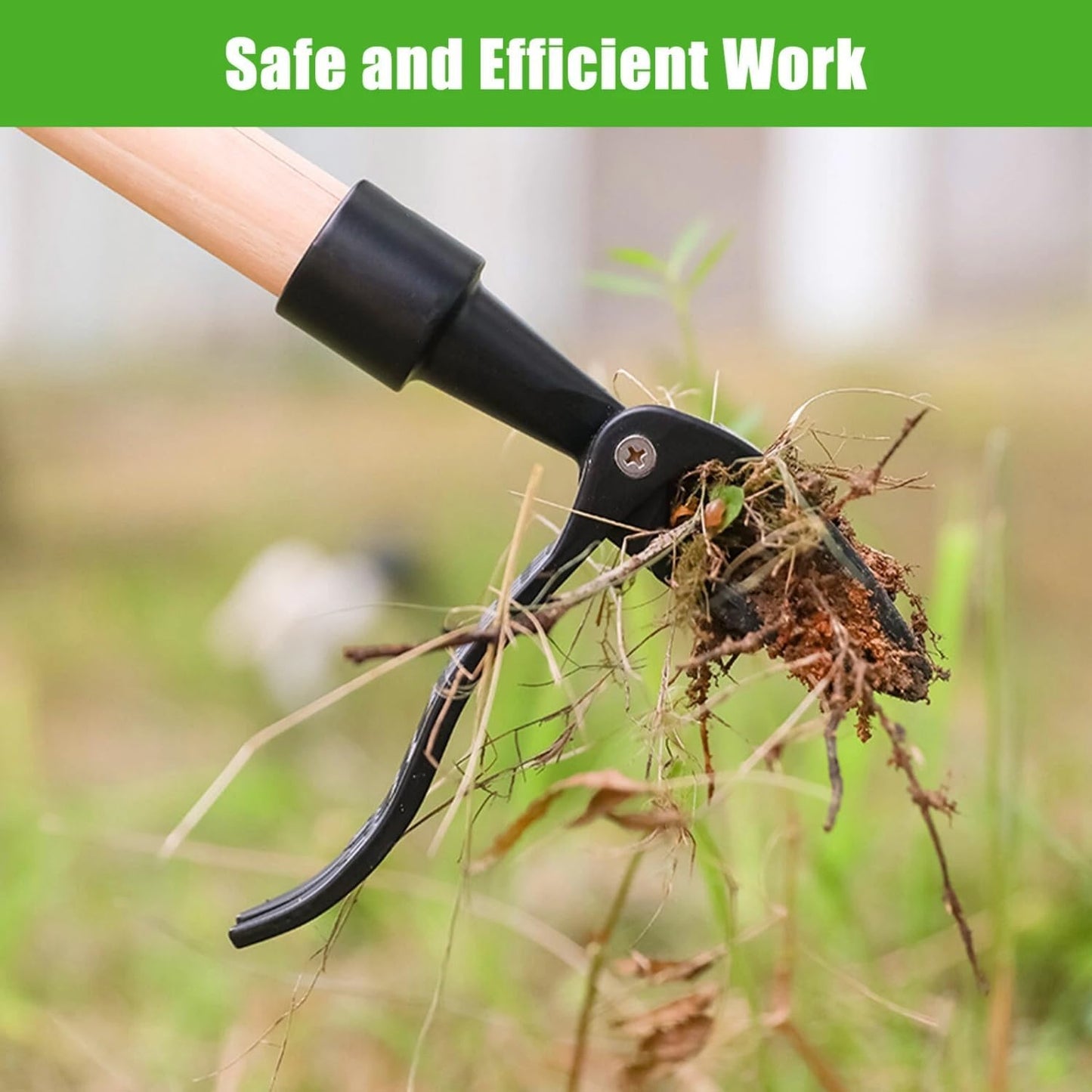 Stand Up Weed Puller 4-Claw Garden Root Remover - Heavy Duty Outdoor Lawn Weeder Tool, Rust-Proof High Aluminum, No Bending Weeding for Garden Backyard, 1-Pack