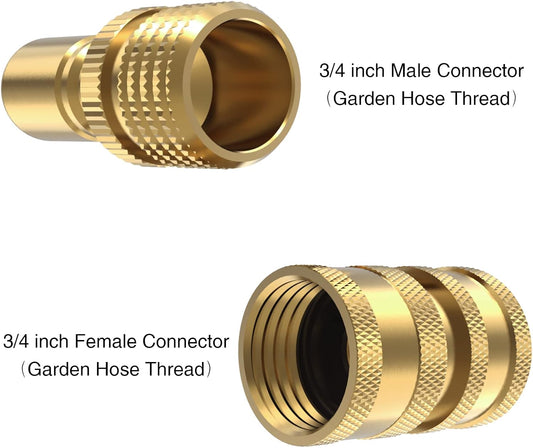 Heavy Duty 3/4'' Garden Hose Quick Connect Fittings, 2 Sets