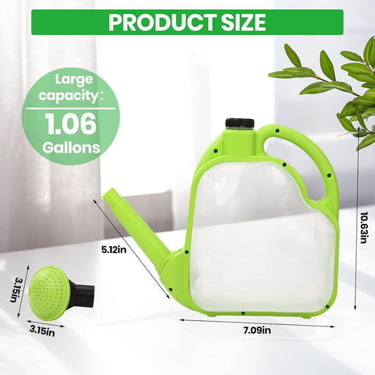 1 Gal Green Clear Plastic Foldable Watering Can
