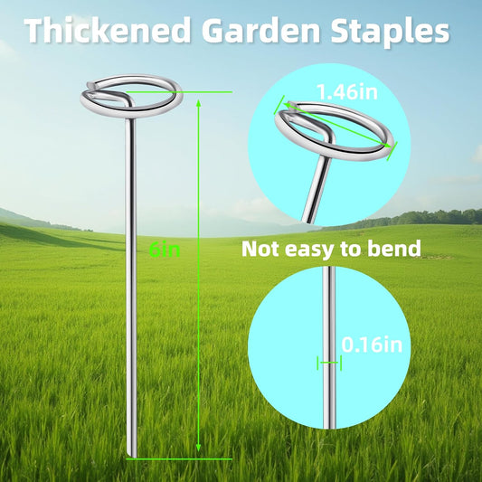240Pcs 8 Gauge 6 Inch Top Galvanized Landscape Fabric Pins Stakes