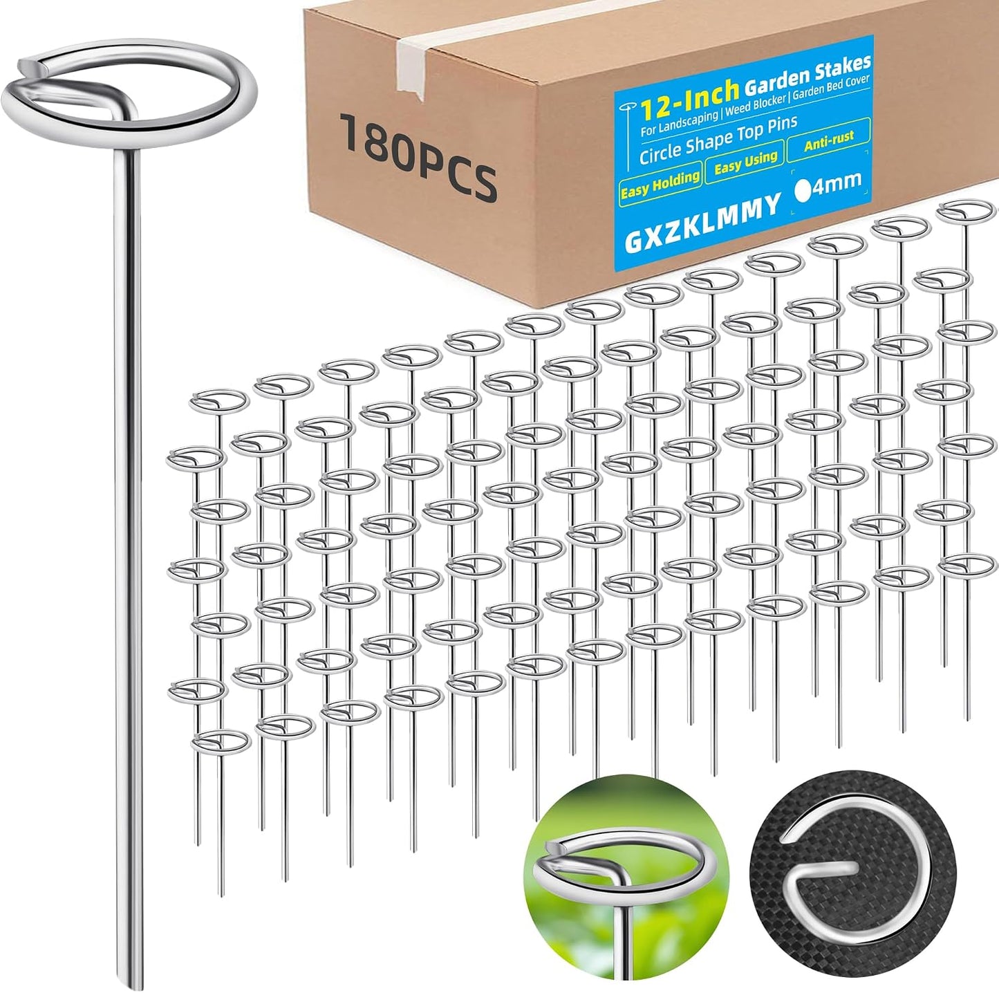 240Pcs 8 Gauge 6 Inch Top Galvanized Landscape Fabric Pins Stakes