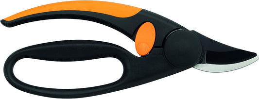 Fingerloop Pruner Bypass P44, Cutting Diameter: 2 cm, Steel Blades with Non-Stick Coating, Length: 20 cm, Black/Orange, 1001534