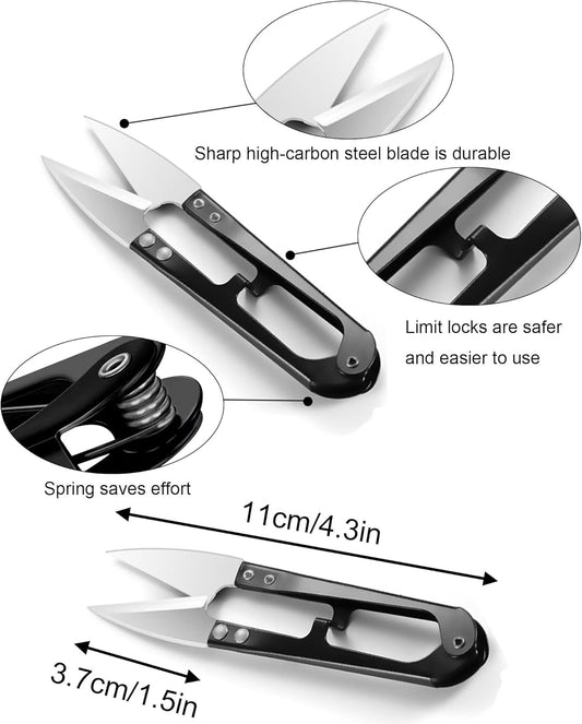 6 Pack Thread Snips with Hard Covers - 4.3" Small Sewing Scissors