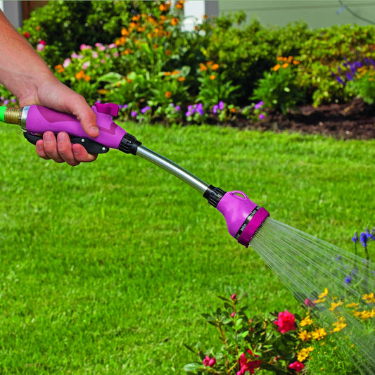 65103-AMZ 8-Pattern 15" Watering Wand and QuickConnect Product Adapter Amazon Bundle, Raspberry Red