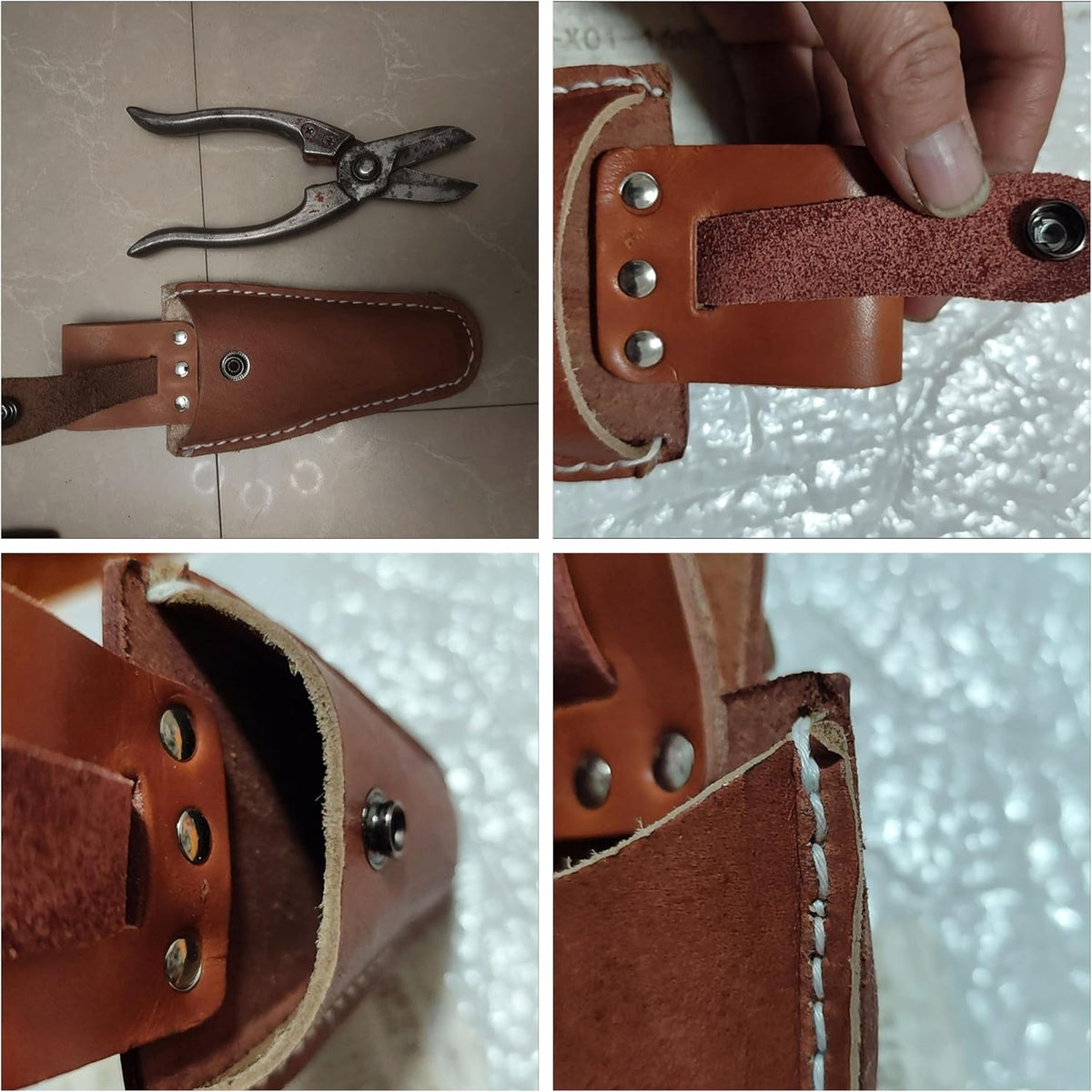 Pruning Scissors Holster Belt Pouch Genuine Leather Duty Gardening Scissors Holster Belt Clips Holder Case for Pruning Snips Garden Scissor Bypass Hand Pruner Gardening Shears Clippers Pliers