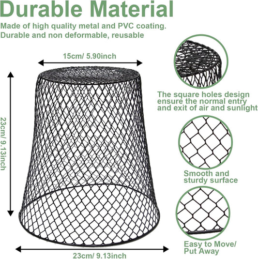 10 Pcs 9.13"×9.13" Chicken Wire Cloche Plant Covers Garden Netting Metal Heavy Duty Plant Protectors from Animals for Keeping Bunnies Chicken Squirrels Birds Other Out