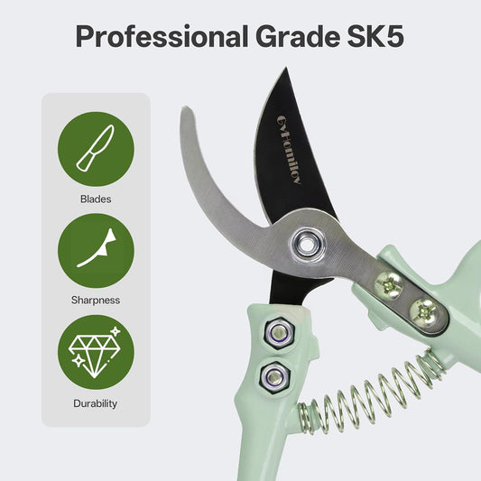 Q-Shaped Lightweight Gardening Pruning Shears for Plant & Tree Trimming