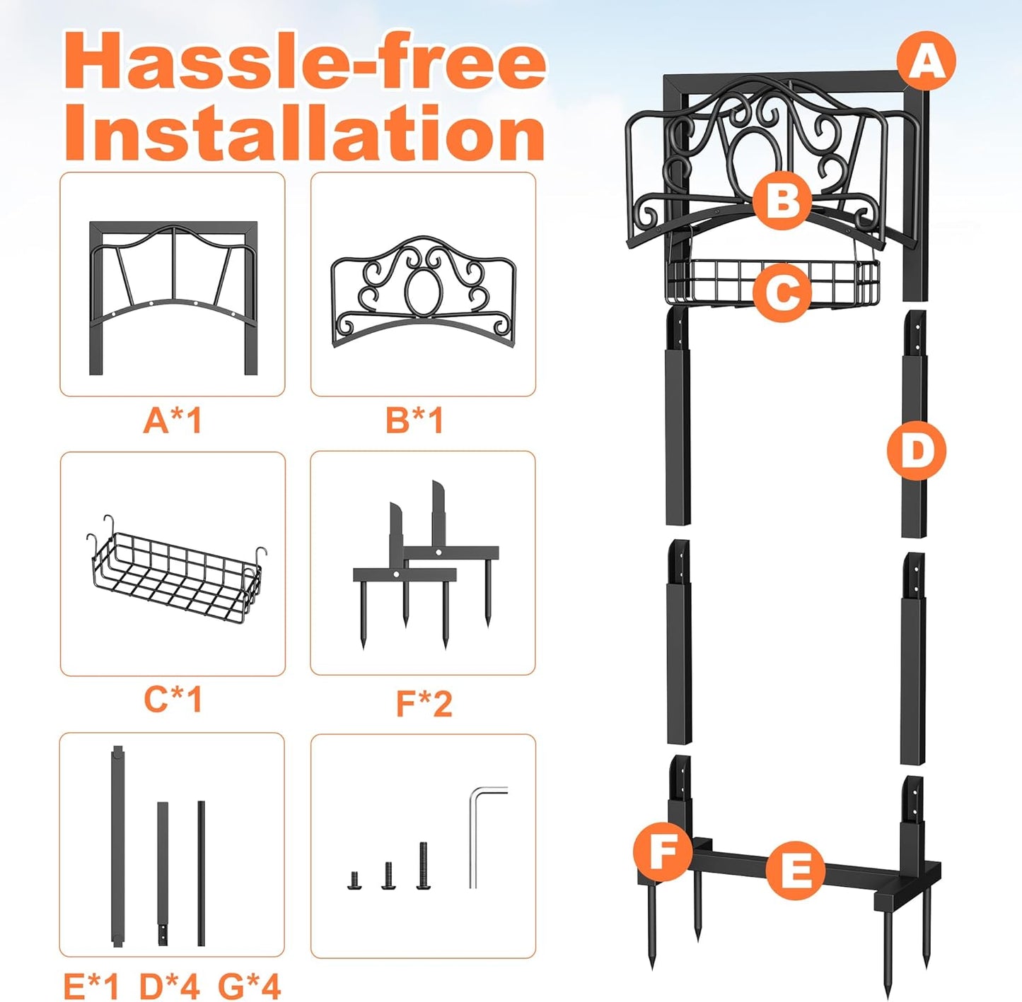 Garden Hose Holder, Upgraded Heavy Duty Water Hose Holder Stand with Storage Basket Holds 160FT, Freestanding Hose Hanger for Garden, Black