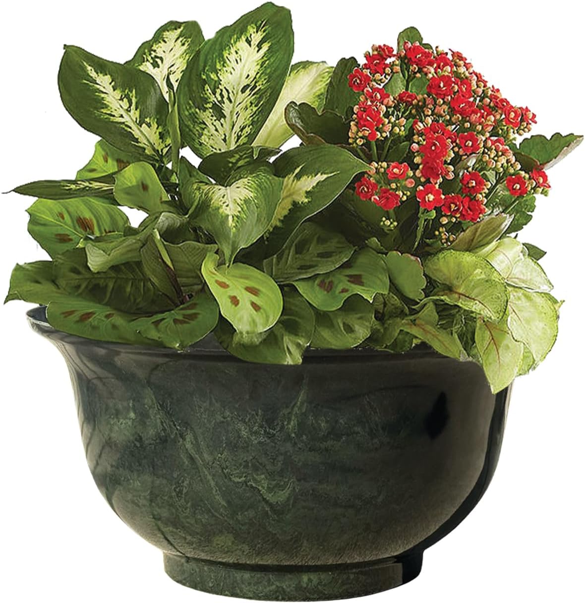 Classic Home and Garden Venetian Deep Bowl 12.5" Planter, Gray Granite