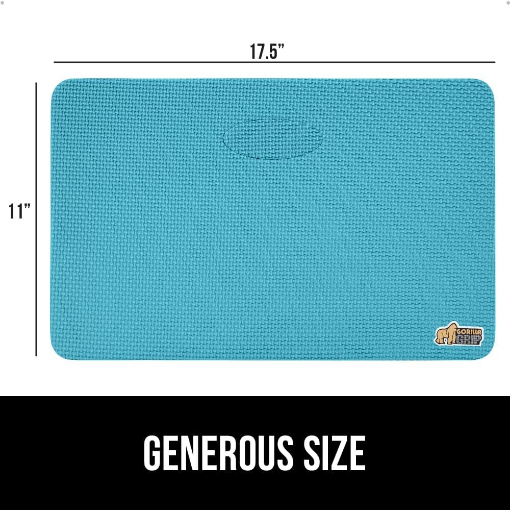 GORILLA GRIP® Extra Thick Patent Pending Supportive Foam Kneeling Pad, Large Cushion Knee Pads for Gardening, Baby Bath Time, Dirt and Water Resistant, Workout and Garden Supplies, 17.5x11, Black