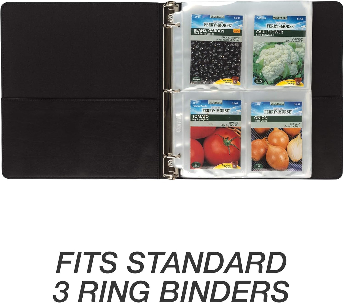 Samsill 50 Pack Heavy Weight 4 Pocket Garden Seeds Storage Clear Sheet Protectors, Seed Organizer, Each Pocket Measures 3.5" x 5.25", Fits in Standard 3 Ring Binder