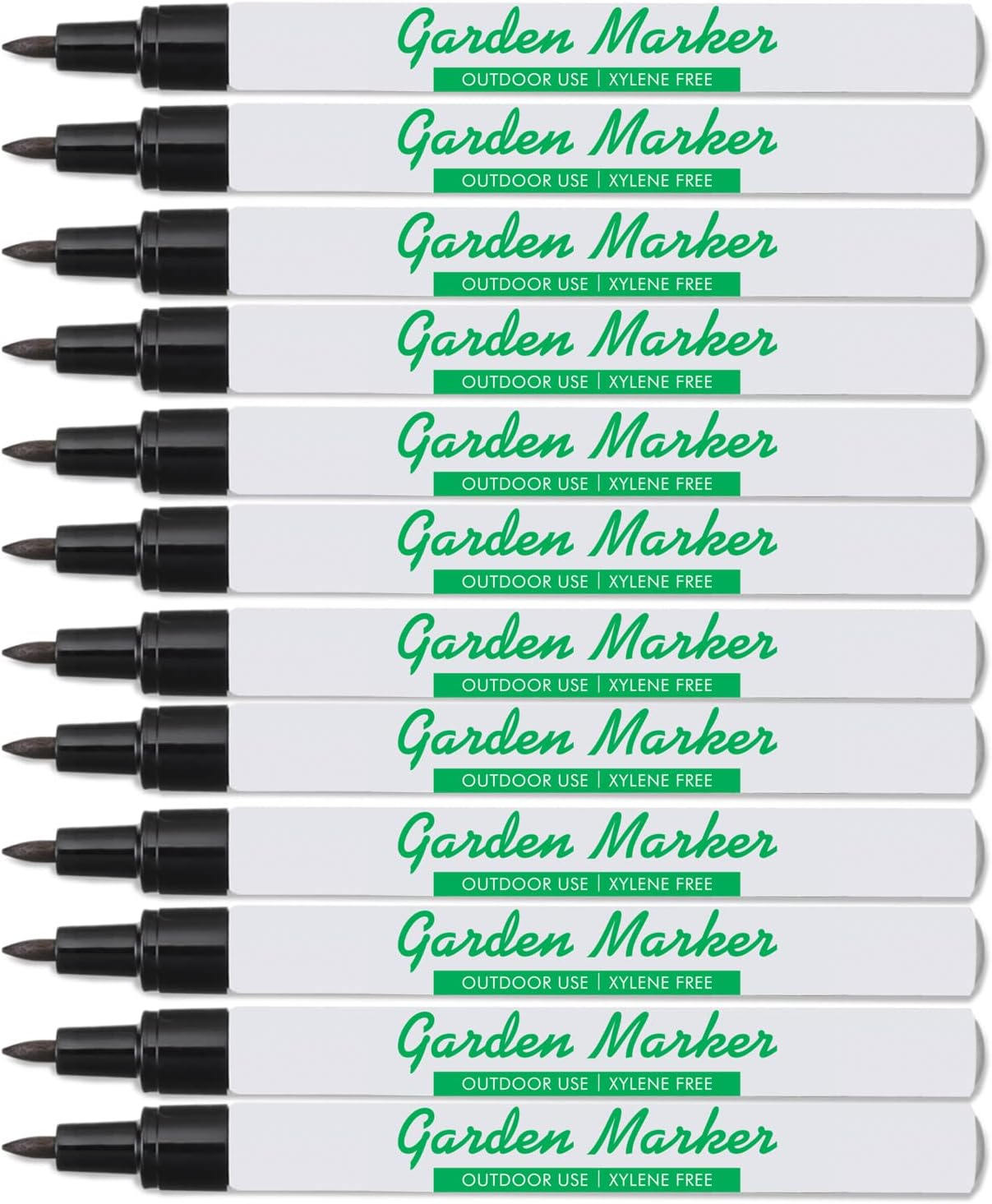 Garden Markers for Outdoor Use, 0.8 mm Medium Point, Black - Fade Resistant Ink, Waterproof, Xylene Free, No Smudging, Dries Quick, Alcohol Based Garden Marker Pen, Use On Almost Any Surface, 2 Count