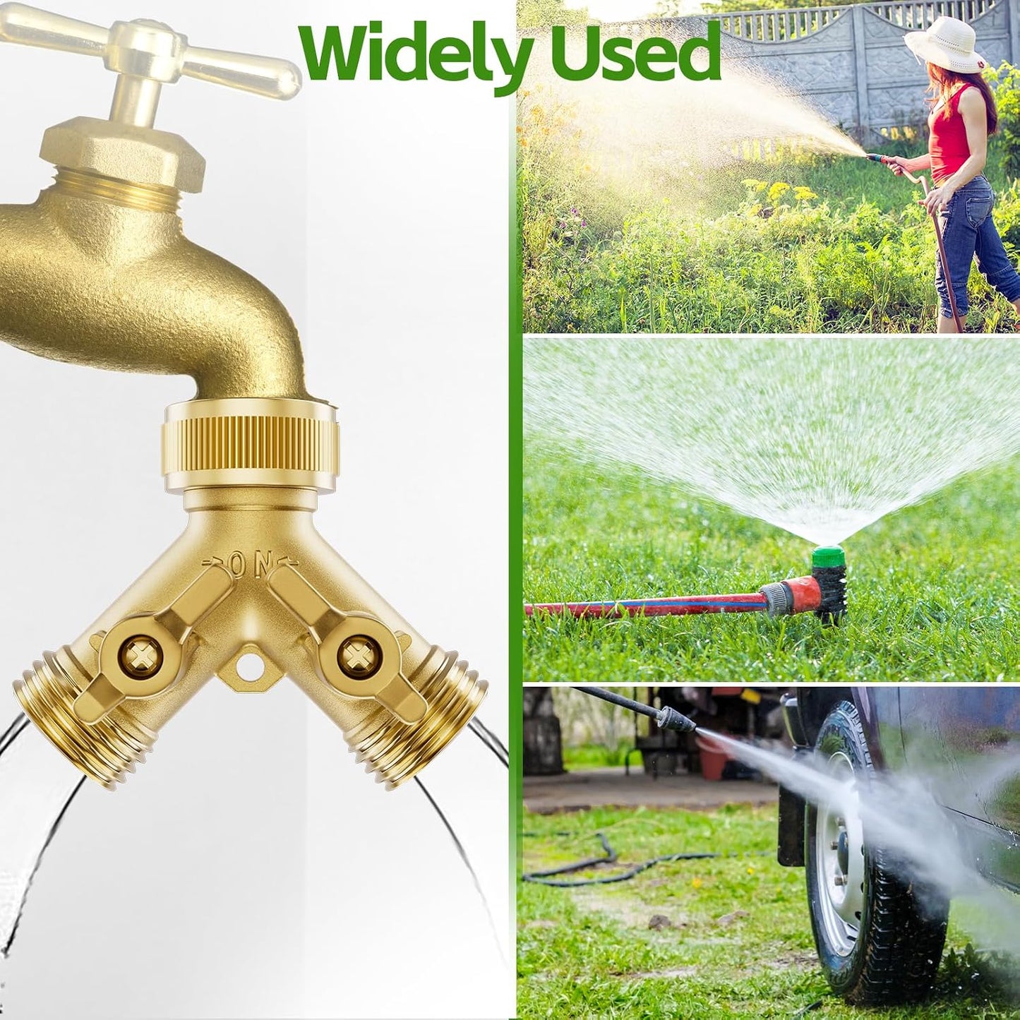 2 Way Brass Garden Hose Splitter