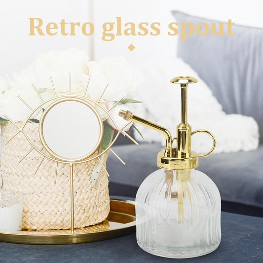 Glass Watering can 6.29in Transparent Plant Mister Spray Bottle with Long Spout Indoor Watering can for Succulents Garden Plants Home Use 1 Watering Kettle