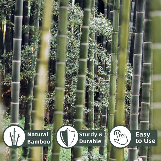 50Pcs / 4ft Bamboo Plant Stakes for Indoor Outdoor Plants, Garden Plant Support Sticks, Poles for Tomato Vegetables Beans Trees Potted Climbing Plants(0.32''-0.4'')
