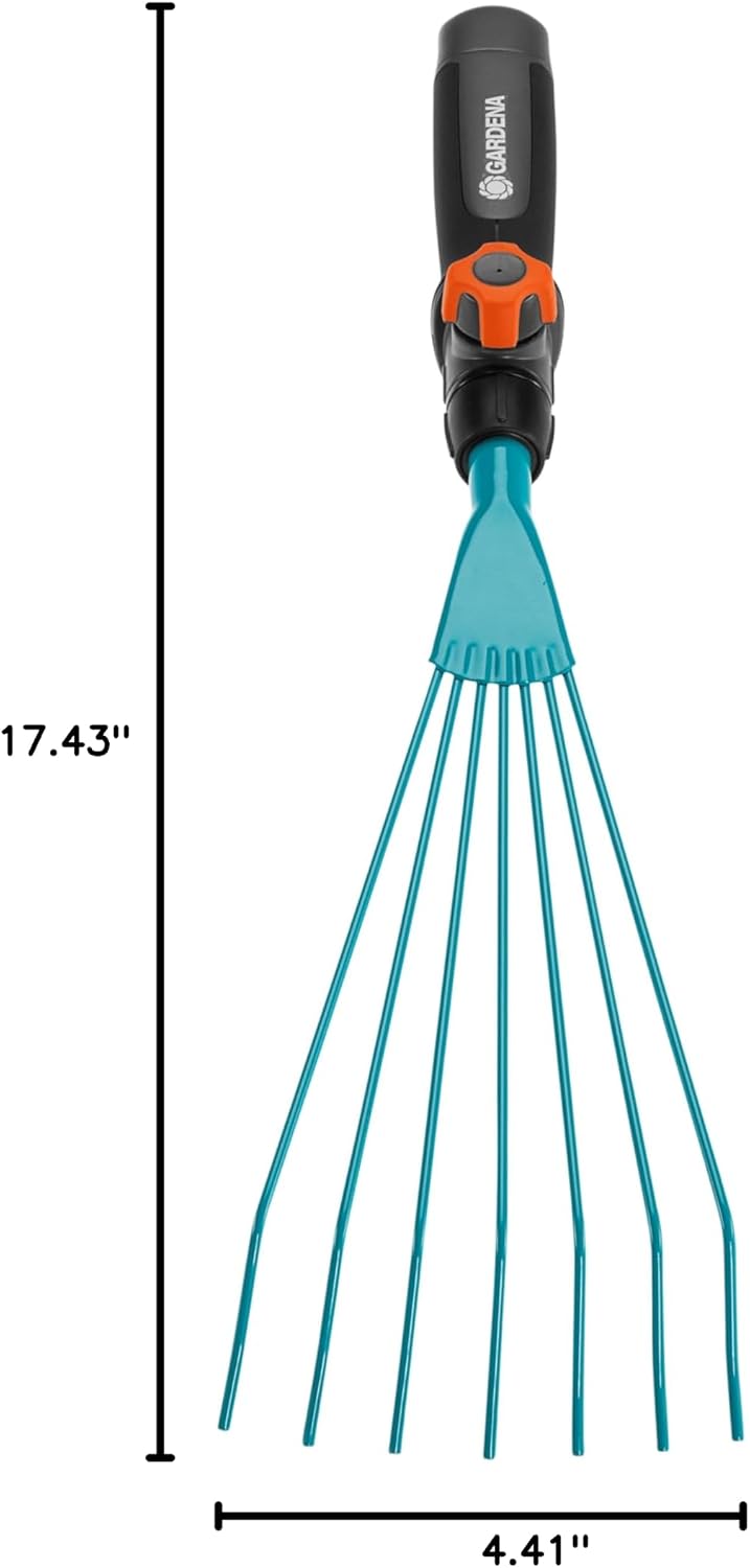 combisystem Hand Rake: Wire Hand rake for Raking up Garden Waste, 12 cm Working Width, Steel, Ergonomic Handle, Corrosion Protection (8919-20)