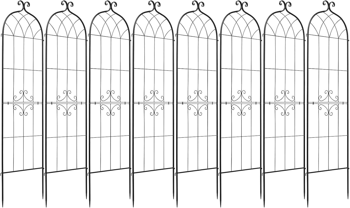 Garden Trellis, 87 x 20 inch Rose Trellis, 2 Packs Garden Flower Rose Trellises with Powder-Coated Finish & Convenient Locking Design, Plant Support Trellises for Flowers, Vegetables, Roses