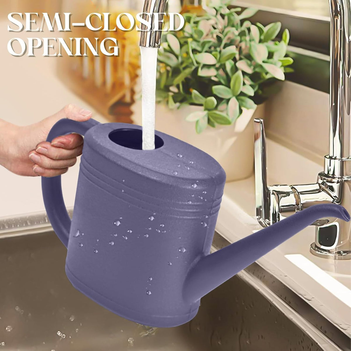 Watering Can for Garden Indoor Plants Outdoor Plant House Flower - 1/4 Gallon - Deep Blue