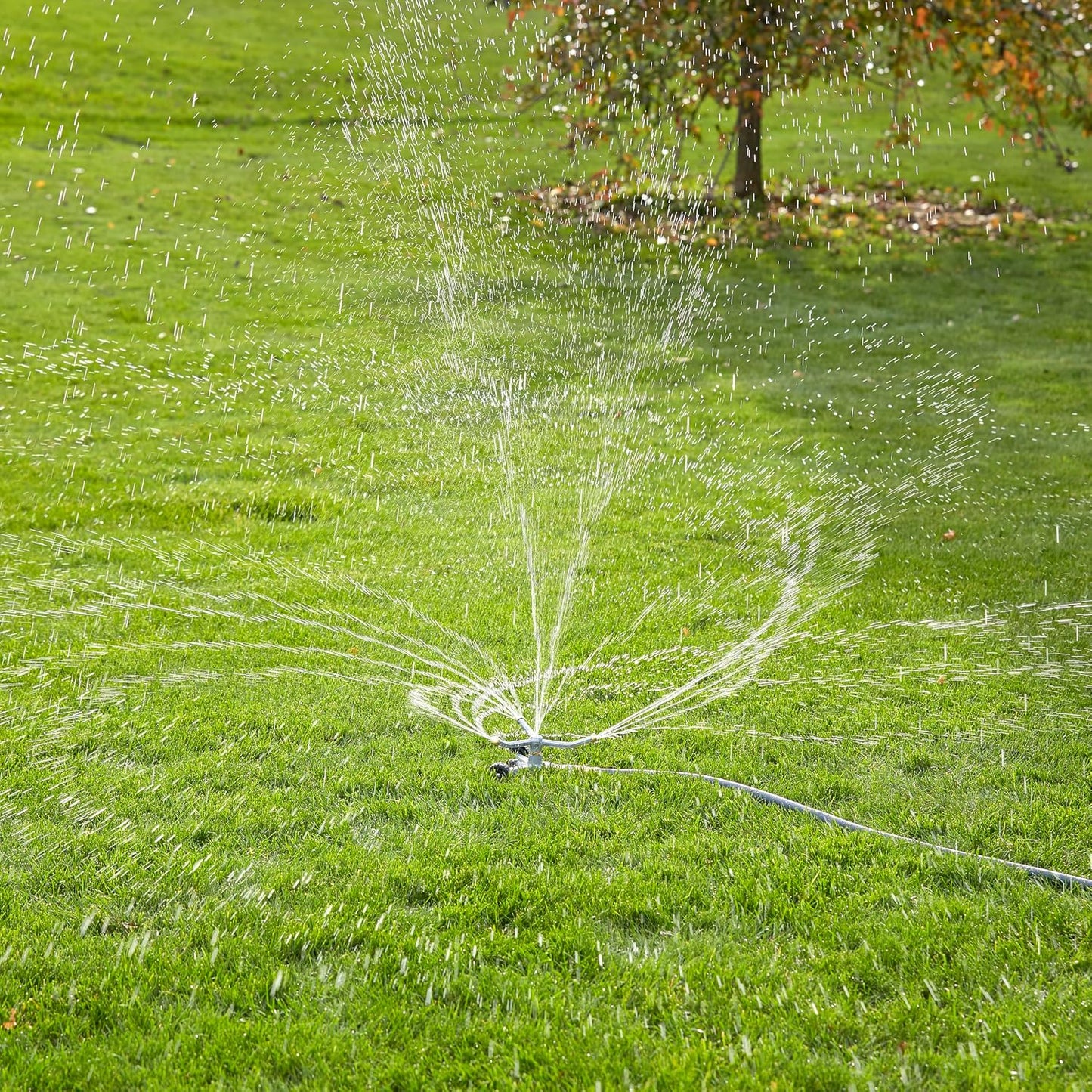 Heavy Duty 692 Sq Ft Spinning Sprinkler with Wheeled Base, Metal Whirling Sprinkler Head for 360 Degree Coverage in Flower Beds and Vegetable Gardens