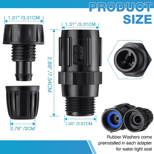 8 Pcs 25 PSI Drip Irrigation Pressure Regulator Adapter Kit