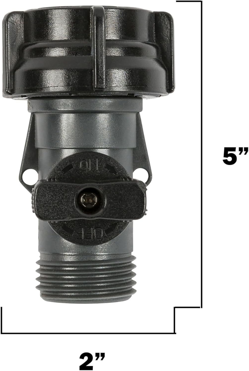 Full Flow Garden Hose Shut Off Valve, Rust Proof Single Water Shut Off Valve, Gray