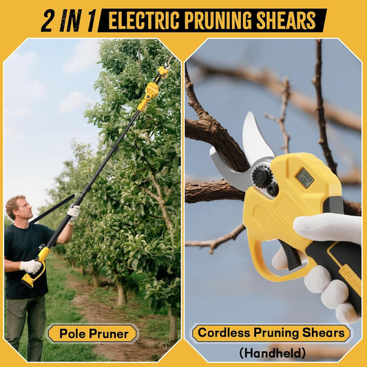 2 IN 1 Electric Pruning Shears with Pole for Dewalt 20V Max Battery