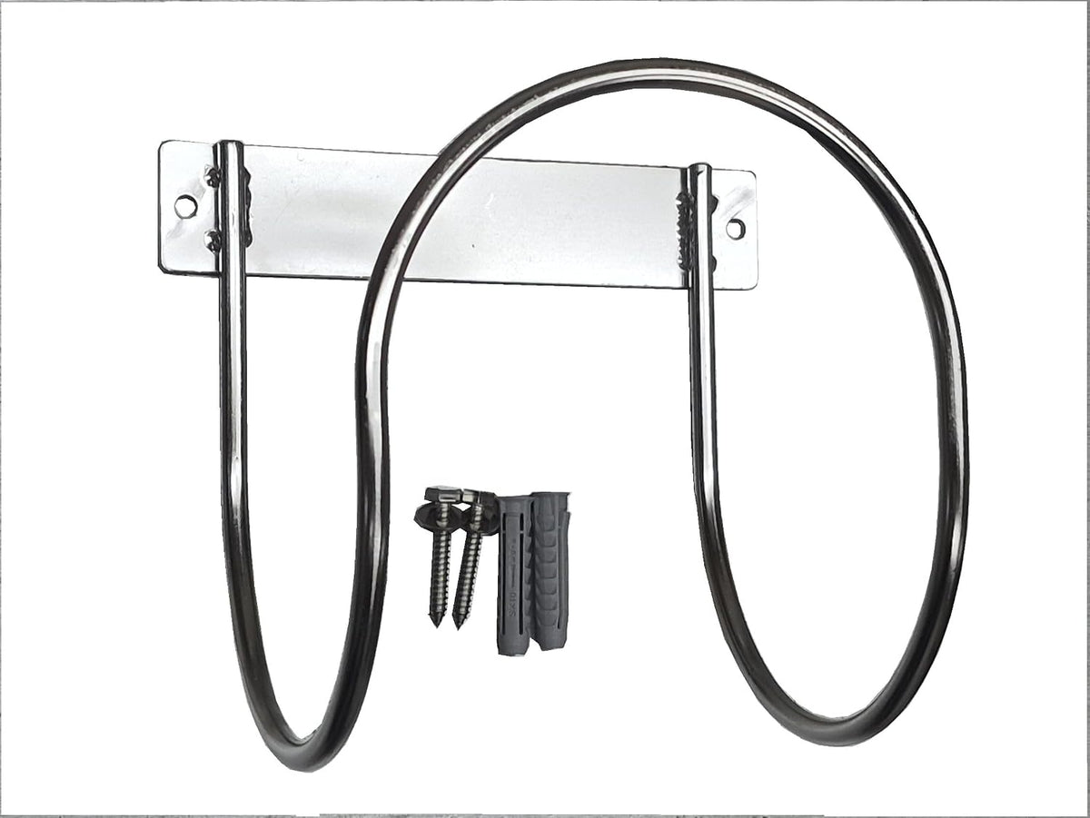 Norsk Designs Heavy Duty Stainless Steel Wall Mount Hose/Utility Hanger, 8x8 Inch with 7 Inch Standoff, 8mm Diameter 304 Grade Steel, Garden and Air Hose Storage