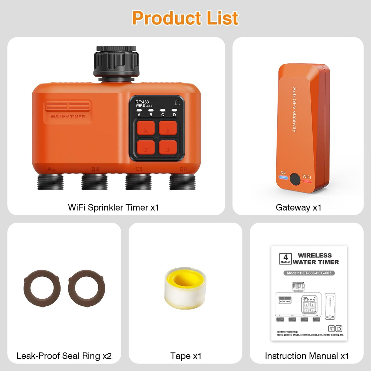 WiFi Sprinkler Timer 2 Zone, Smart Water Timer for Garden Hose Irrigation