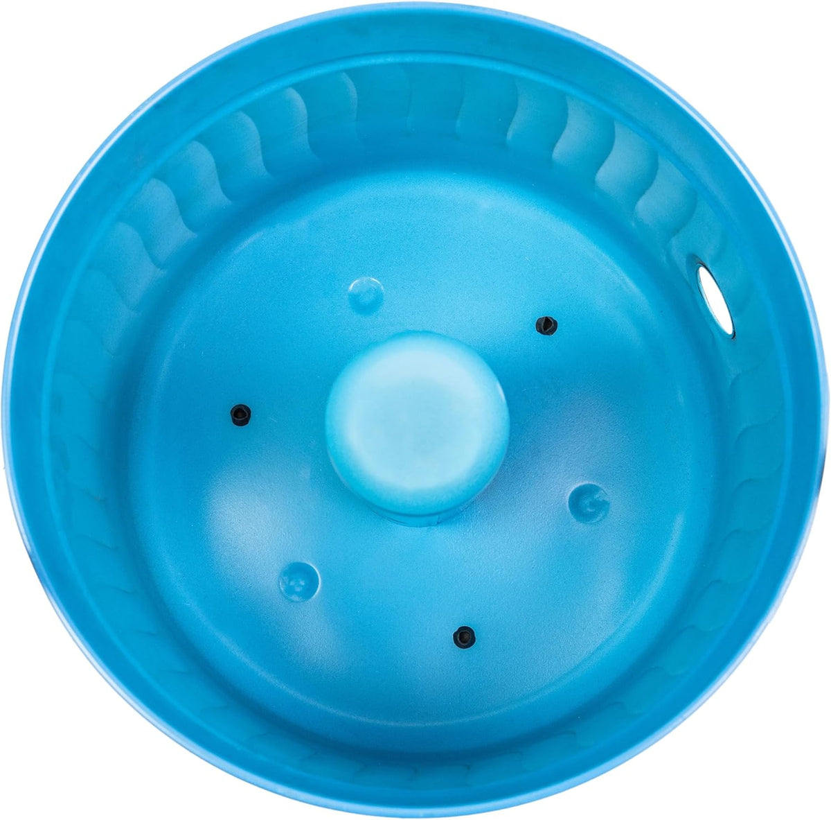 Sunnydaze Metal Garden Hose Pot for Outside with Lid - UV-Resistant 145-Foot Outdoor Hose Holder - Blue Patina Finish