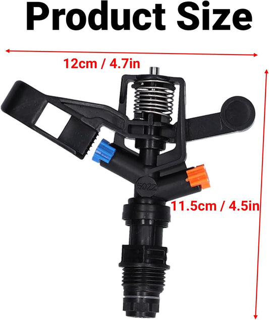 10PCS Rocking Arm Sprinklers G1/2 Male Thread 360 Degree Rotating Impact Sprinkler Plastic Lawn Irrigation for Yard Grass Garden