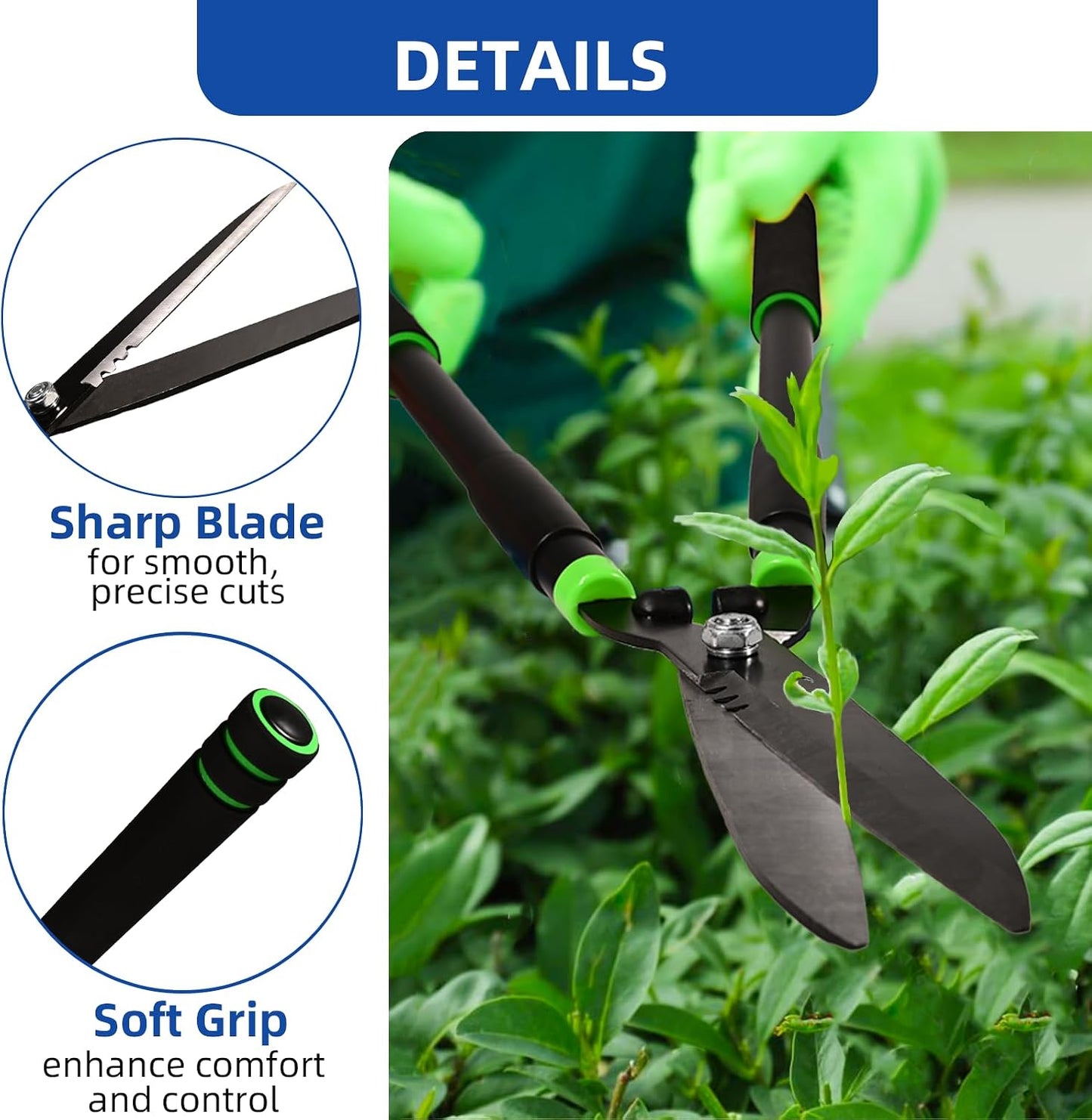 Hedge Clippers Heavy Duty Hedge Shears, Hedge Clippers for Gardening Pruning Shaping Shrubs and Decorative Plants Garden Hedge Shears for Effortless Trimming