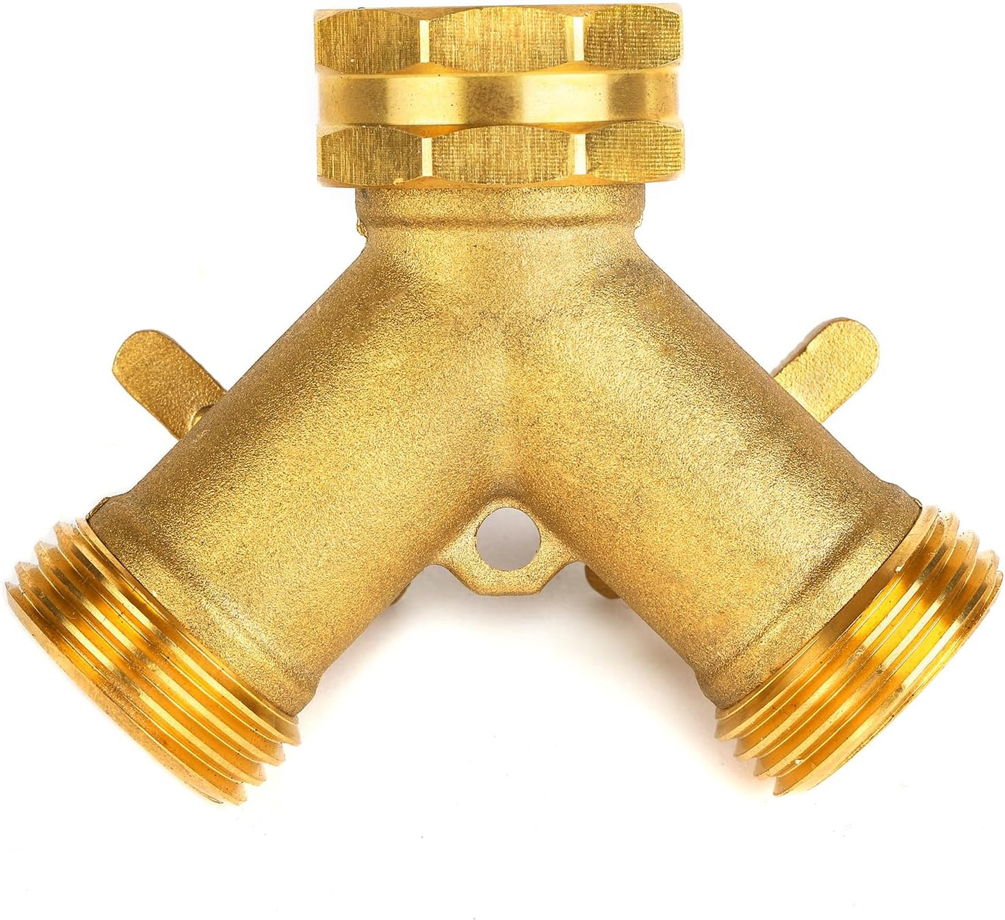 Garden Hose Splitter 2 Way Heavy Duty, Brass Faucet Adapter