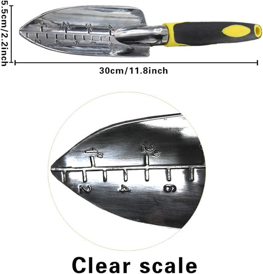 Garden Trowel Hand Shovel for Gardening, Small Garden Spade with Scale
